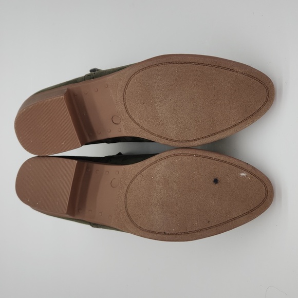 Just Fab Tommi Green Faux Suede Cutout Bootie - Zippered Heel Trendy & Versatile - Picture 9 of 12